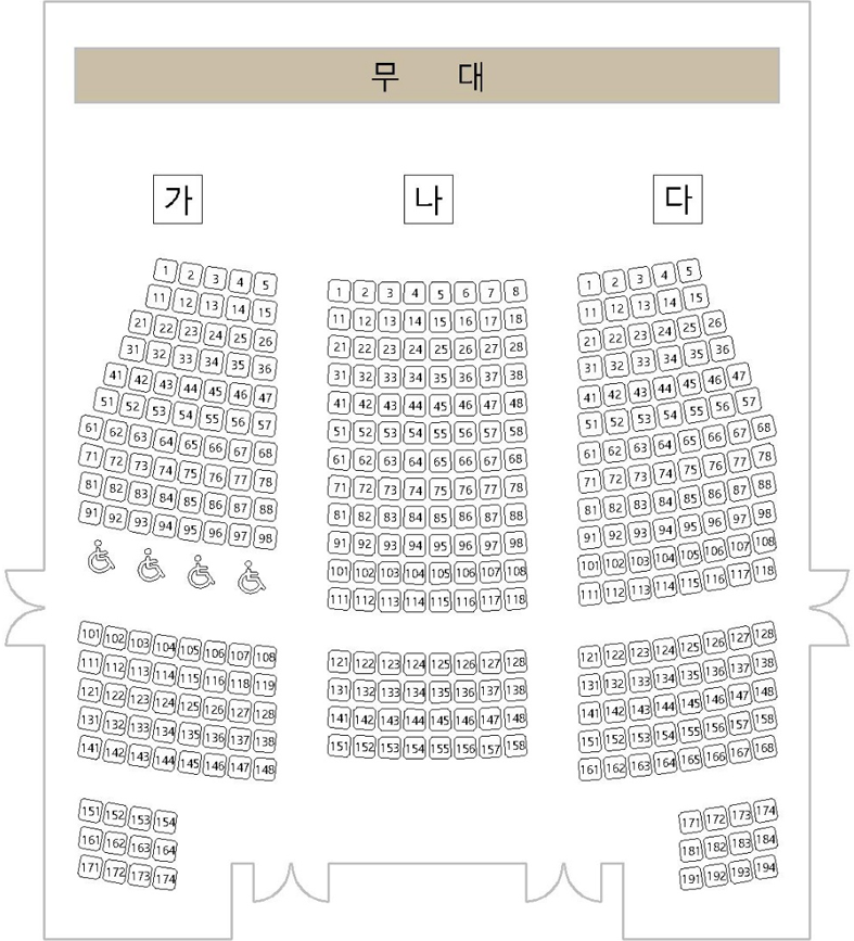 세종국악당 좌석배치도