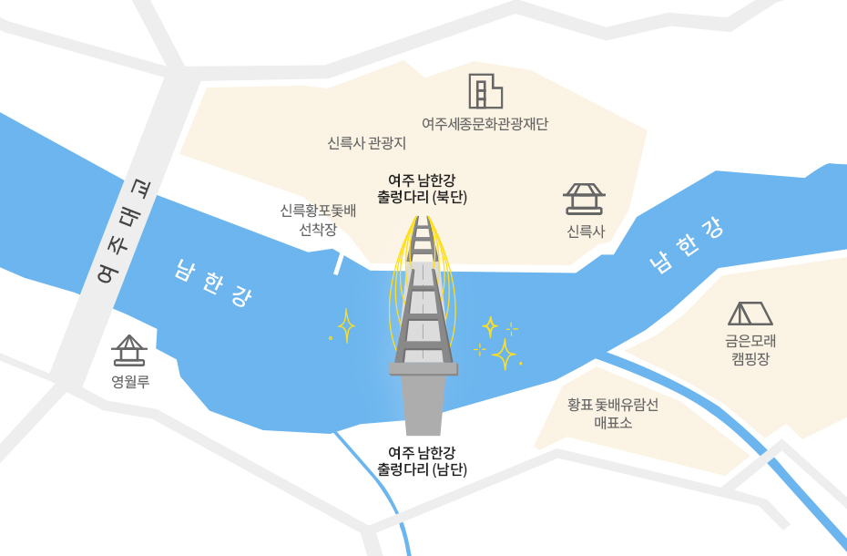 여주 남한강 출렁다리 약도